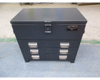Black Steel Toolbox 759mm Truck Box Ute Box Industrial With 3 Drawers & Trays