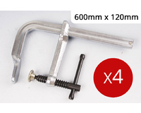 4 Welding F Clamps 600mm x 120mm Industrial Quality High Quality Forged Steel