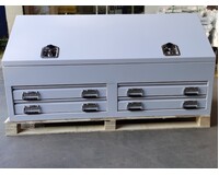 White Steel Tool Box 1500mm Truck Box Industrial Ute Box With 4 Drawers & Shelves