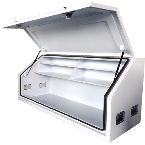 White Steel Tool Box 1770mm Truck Box Industrial Ute Box With 4 Shelves