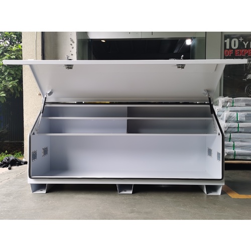 White Steel Tool Box 1770mm Truck Box Industrial Ute Box With 4 Shelves