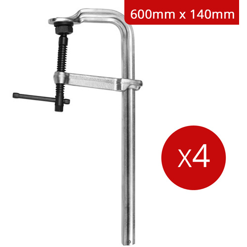 4 Welding F Clamps 600mm x 140mm Heavy Industrial Welding High Quality Forged Steel