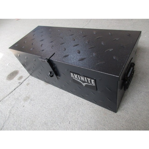 Black Steel 552mm Toolbox Heavy Duty Diamond Plate Tool Box For Utes & Trailers