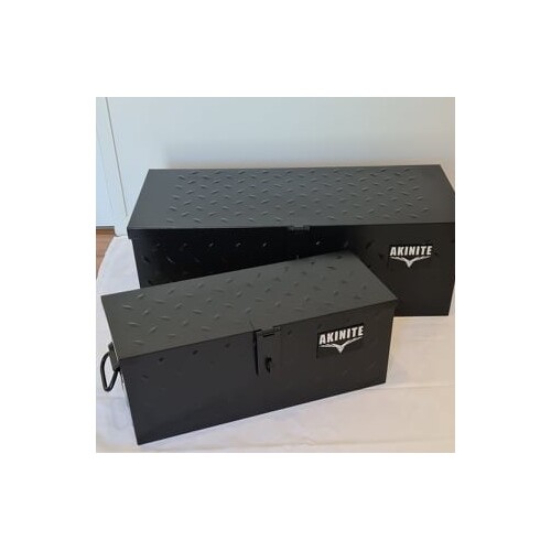 Black Steel 552mm & 775mm Toolbox Heavy Duty Diamond Plate Tool Box For Utes