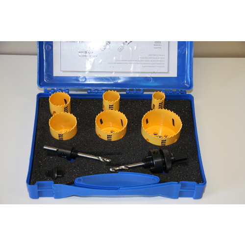 10 Piece Electricians Holesaw Kit Bi-Metal Combination Hole saw Kit Wood Metal Set New
