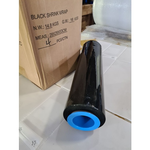 Stretch Film Shrink Wrapping Black Pallet Wrap 500mm x 350M x 4 Rolls 25um