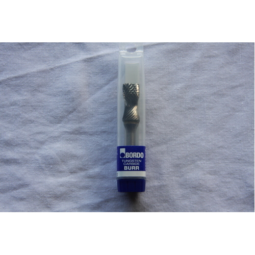 Bordo Burr 1/2" Radius Burr - Cylinder with Endcut 1/4" Shank Carbide Bur