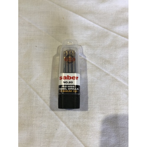 Saber 20 Gauge TiN Coated HSS Double Ended Panel Drill Pack 10