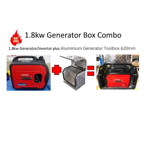 Combo Loncin 1.8KW Inverter Generator With 2.5HP Petrol Engine With Aluminium Generator Box 620mm