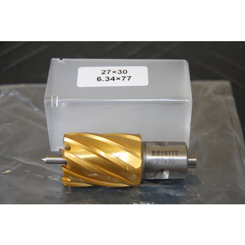Mag Drill Annular Cutter 27mm x 30mm M2 HSS With Ti-Nite Coating Broach Cutter